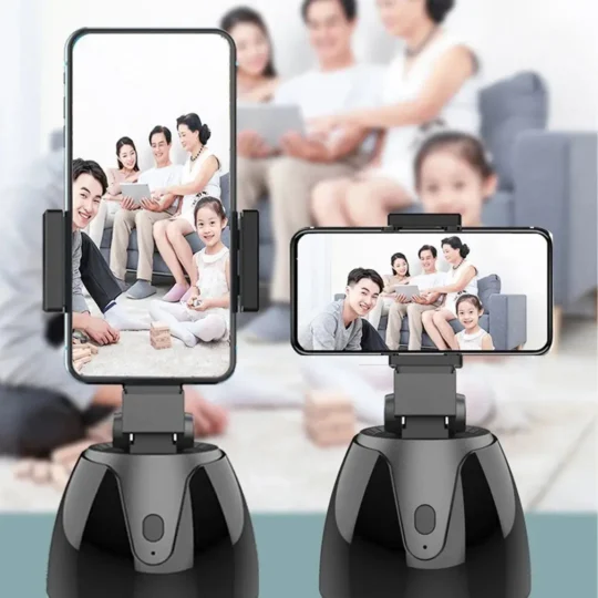 Smart Selfie Stick Phone Holder w/ Auto Face Tracking 360 Degree Rotation